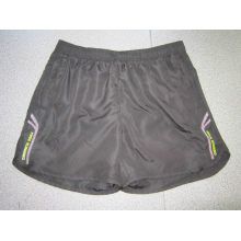 Yj-3015 Mens Black Lined Microfiber Short Sports Running Leisure Pants